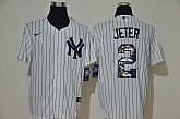 Yankees 2 Derek Jeter White Nike Cool Base Player Jersey,baseball caps,new era cap wholesale,wholesale hats